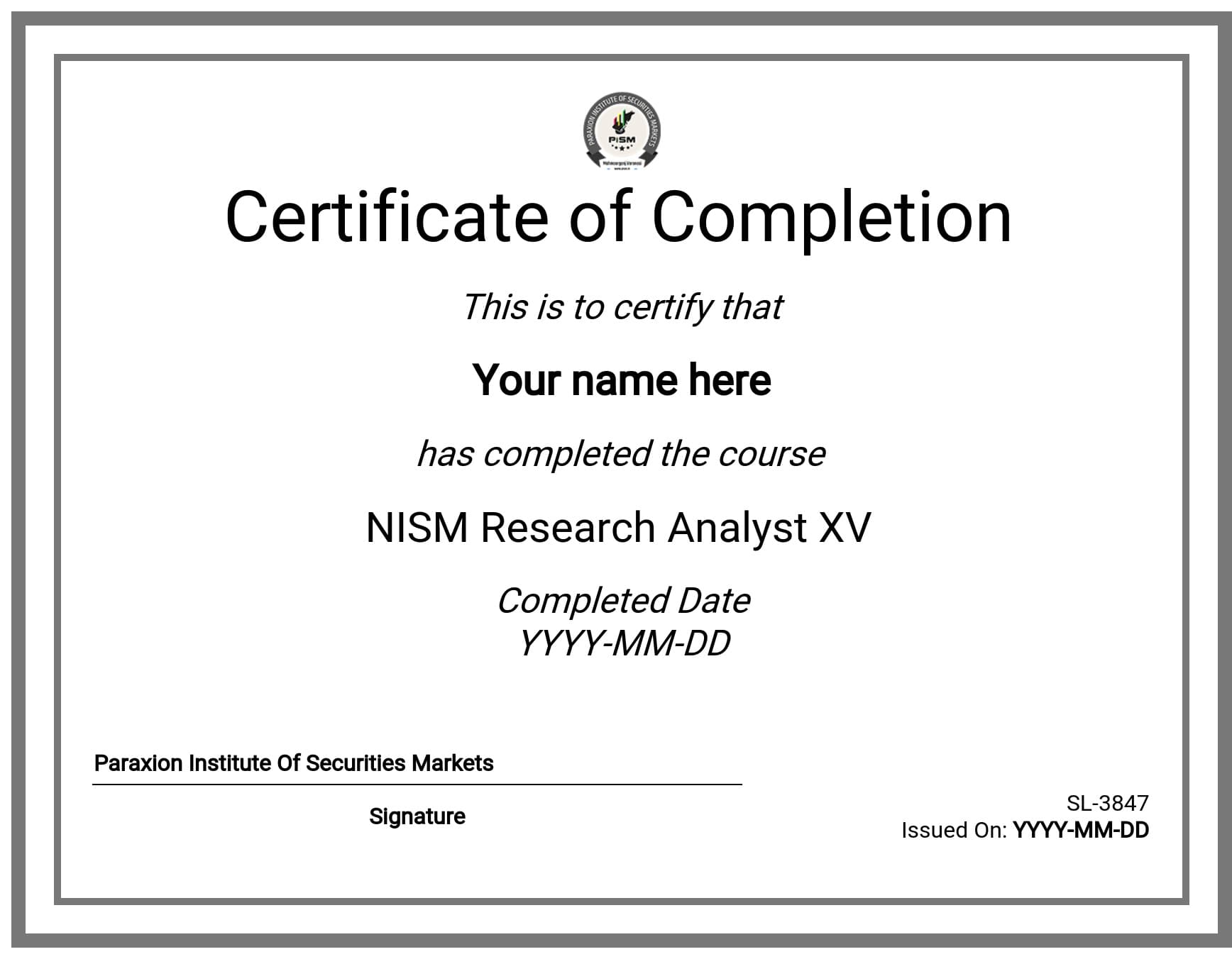 Course Certificate